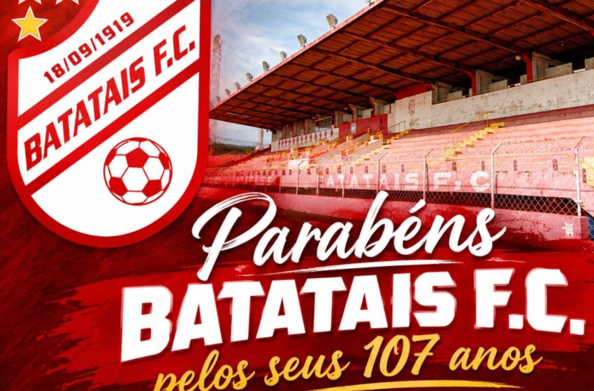 Batatais completa 107 anos neste dia 18 e Sub-11 pode conquistar classificação no Paulista como presente